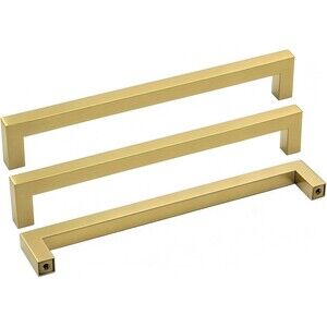 Brushed Brass Cabinet Pulls - 25 Pack Square 7.5 Inch Bar Handles
